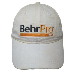 Behr Pro Strapback Hat Beige One Size Solid Adjustable Embroidered